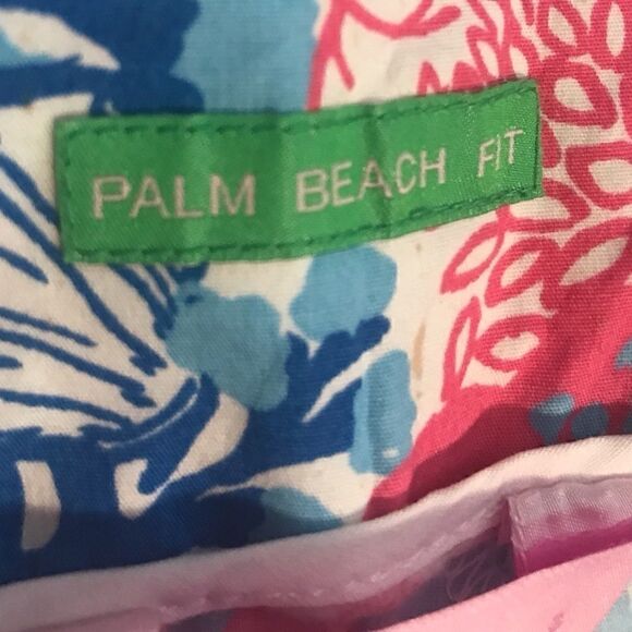 Lilly Pulitzer Blue Pink Palm Beach Fit Pants - Picture 3 of 6
